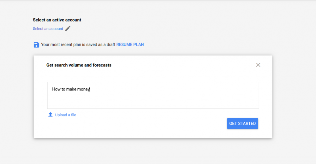 Google keyword Tool get results